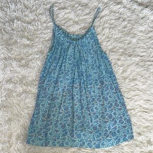 Gap Ruched Turquoise Print Cami Top XS